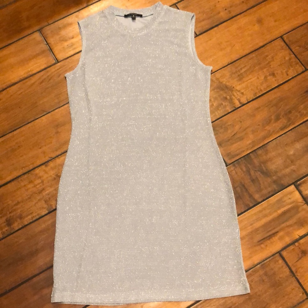 Evenuel Silver/ Gray Sparkly Sleeveless Dress Size Medium